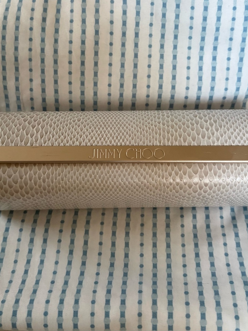 Jimmy Choo Ivory Snake-Emblossed.Glasses case only.